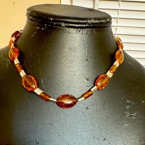 Elegant Amber Necklace. 9” Ling. Very Classy
